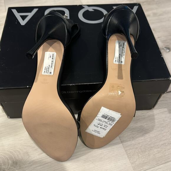 Aqua NWT Deluxe Nappa Black Pearl Ankle Strap Sandal. - Picture 8 of 8